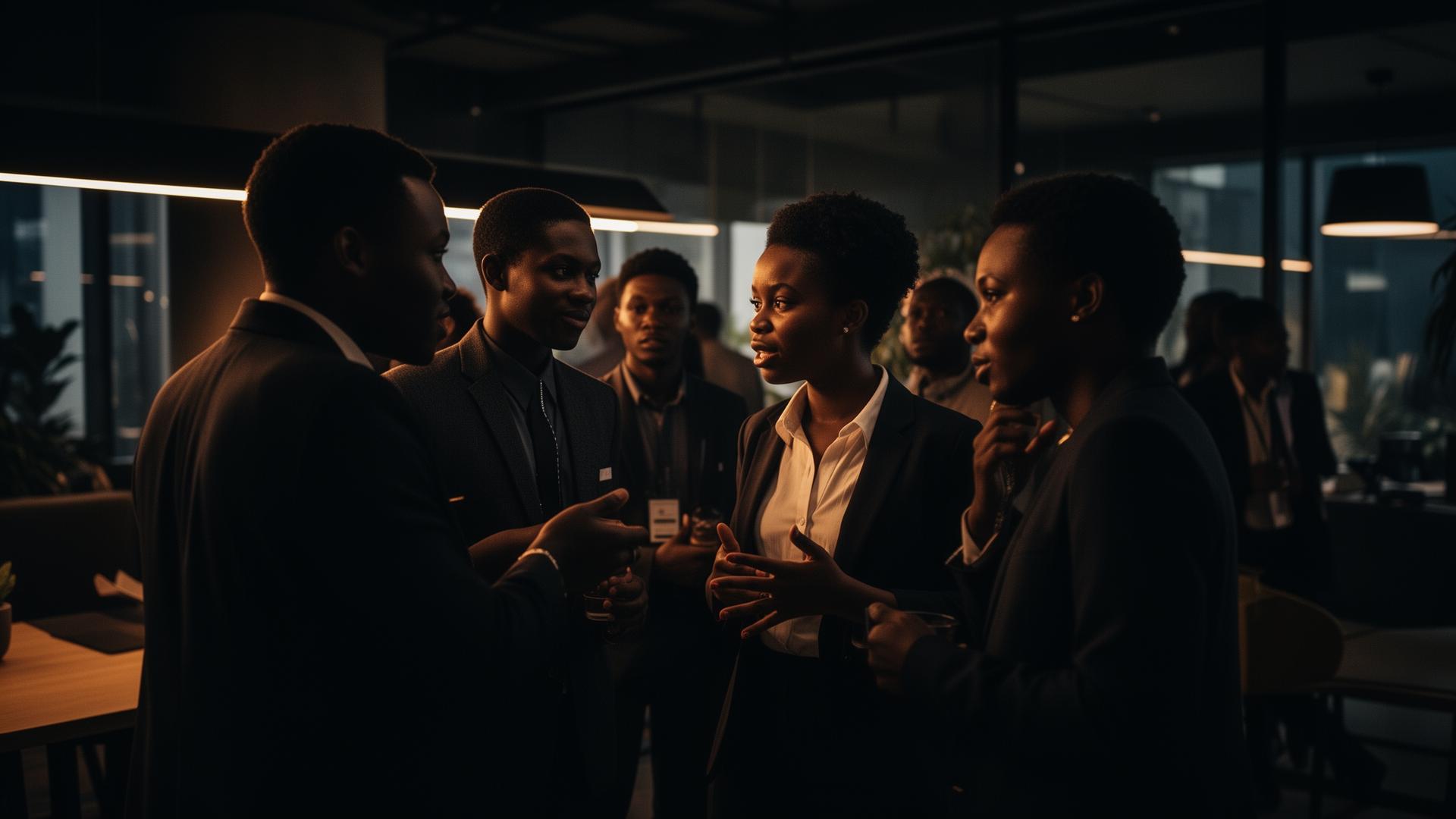 Young South African professionals in conversation